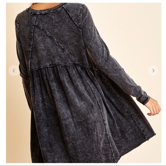 Fabulous 100% Organic Cotton Mineral Washed Raw Edge Dress - Picture 4 of 5